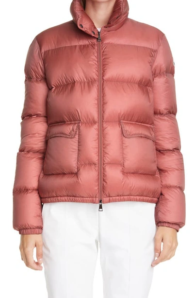 Shop Moncler Lannic Water Resistant Lightweight Down Puffer Jacket In Dark Pink