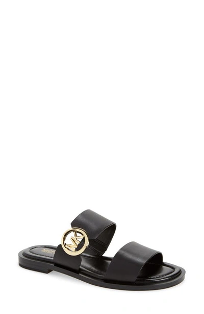 Shop Michael Michael Kors Summer Slide Sandal In Black Leather