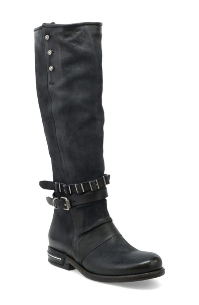 Shop A.s.98 Tosh Knee High Boot In Black Leather