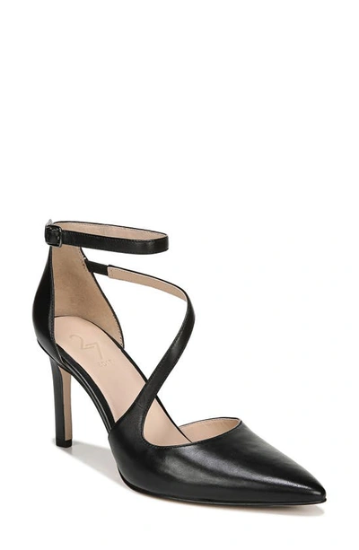 Shop 27 Edit Abilyn Ankle Strap Pump In Black Leather