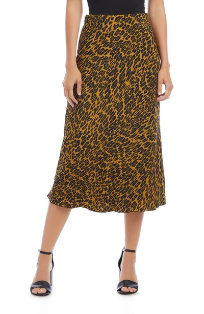 Shop Karen Kane Bias Cut Midi Skirt In Leo
