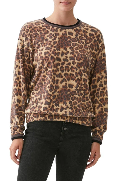 Shop Michael Stars Tate Animal Print Sweater In Natural Combo