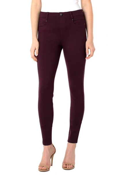 Shop Liverpool Gia Glider Knit Pull-on Pants In Aubergine