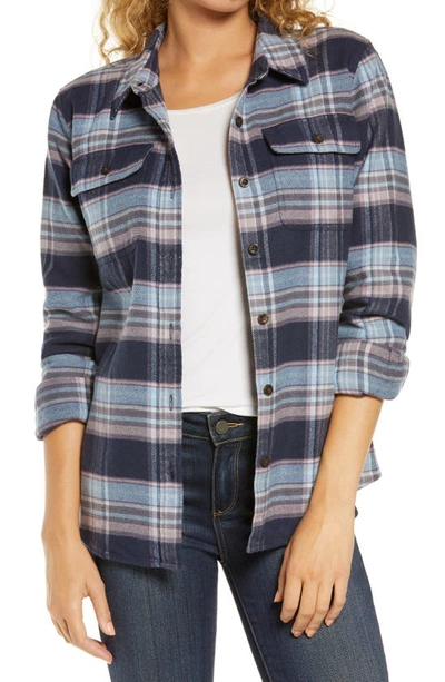 Shop Patagonia Fjord Flannel Shirt In Smolder Blue