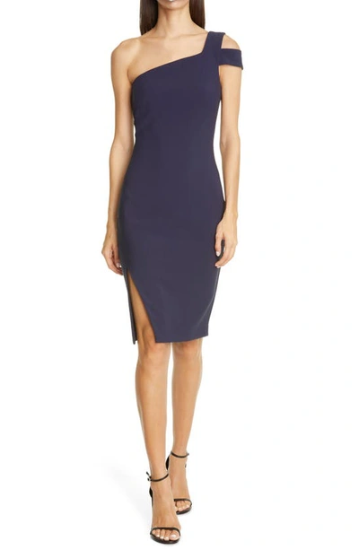 Shop Likely Packard One-shoulder Sheath Dress In Navy