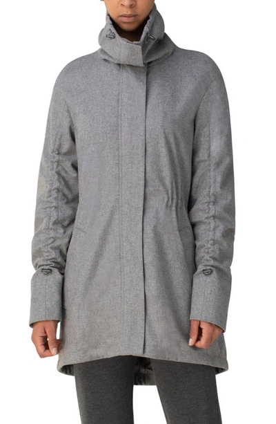 Shop Akris Punto Water Repellent Wool Blend Parka In Silver