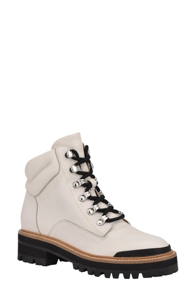 Shop Marc Fisher Ltd Idaran Hiking Boot In Chic Cream Leather