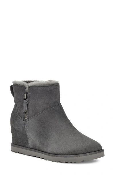Shop Ugg (r) Classic Femme Mini Wedge Bootie In Grey Suede