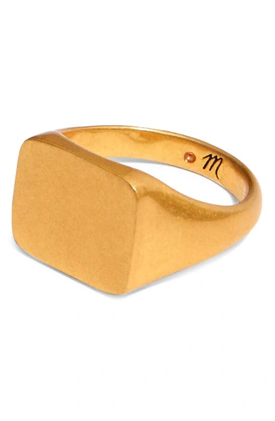 Shop Madewell Chunky Signet Ring In Vintage Gold