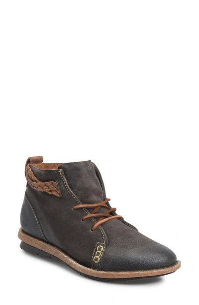 Shop Born Temple Bootie In Dark Grey Distressed Leather