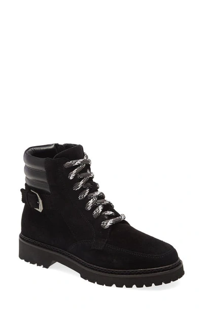 Shop Aquatalia Mayra Weatherproof Lace-up Boot In Black/ Black