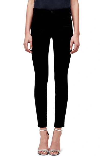 Shop L Agence Marguerite High Waist Velvet Skinny Jeans In Noir