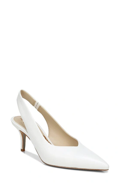 Shop Sam Edelman Jeckel Slingback Pointed Toe Pump In Bright White Leather