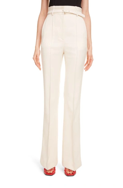 Shop Givenchy Belted High Waist Flare Pants In White