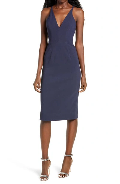 Shop Dress The Population Lyla Crepe Cocktail Dress In Navy