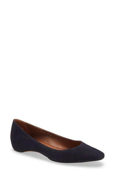 Shop Aquatalia 'marcella' Weatherproof Ballerina Flat In Navy Suede