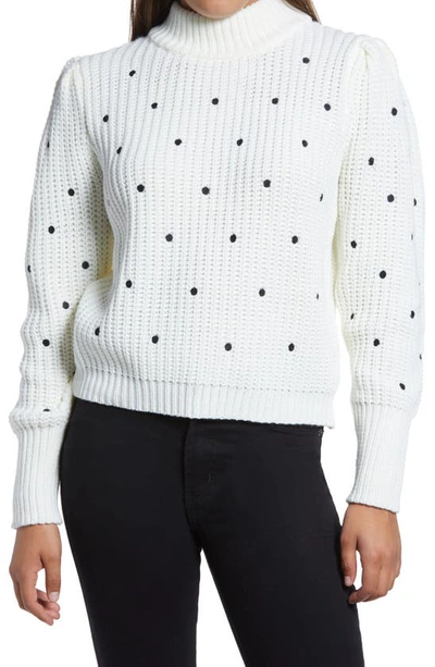 Shop English Factory Polka Dot Sweater In White
