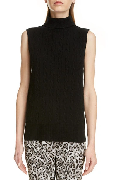 Shop Erdem Sleeveless Cashmere Turtleneck Sweater In Black