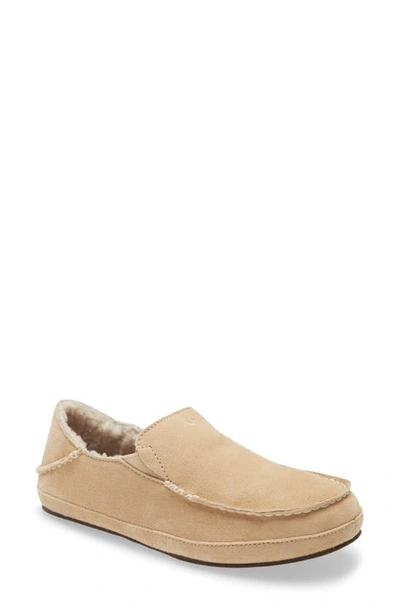 Shop Olukai Nohea Nubuck Slipper In Sandbar/ Sandbar Leather