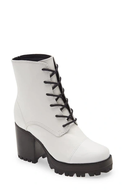 Shop Schutz Jeannie Lace-up Platform Boot In White Leather