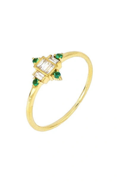 Shop Bony Levy El Mar Emerald & Diamond Ring In Yellow Gold
