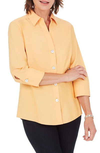 Shop Foxcroft Paityn Non-iron Cotton Shirt In Golden Rod