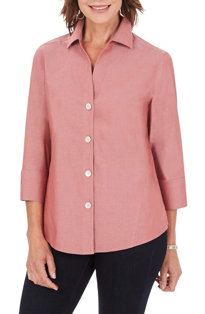 Shop Foxcroft Paityn Non-iron Cotton Shirt In Rosewood