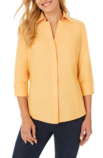 Shop Foxcroft Taylor Fitted Non-iron Shirt In Golden Rod