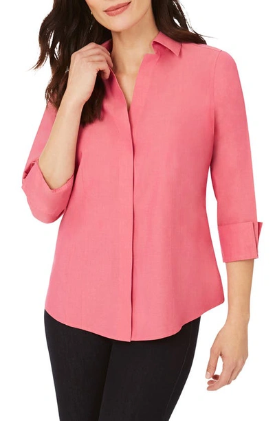 Shop Foxcroft Taylor Fitted Non-iron Shirt In Wild Rose