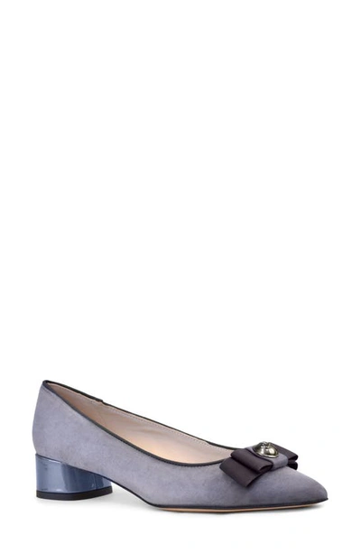 Shop Amalfi By Rangoni Ares Bow Pump In Light Grey Suede