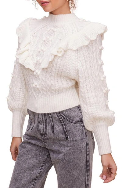 Shop Astr Judy Stitch Mix Sweater In Ivory