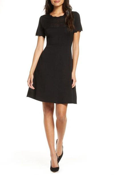 Shop Julia Jordan Fit & Flare Sweater Dress In Black