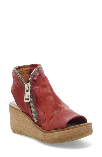 Shop A.s.98 Naylor Platform Wedge Sandal In Ginger Leather