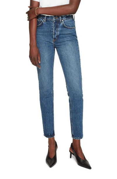 Shop Anine Bing Sonya High Waist Slim Jeans In Blue