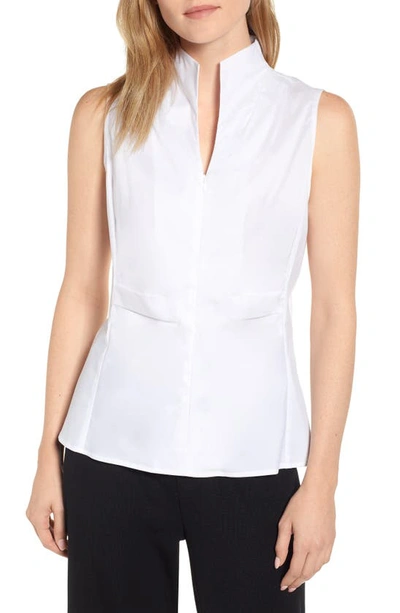 Shop Ming Wang Sleeveless Woven Shell In White