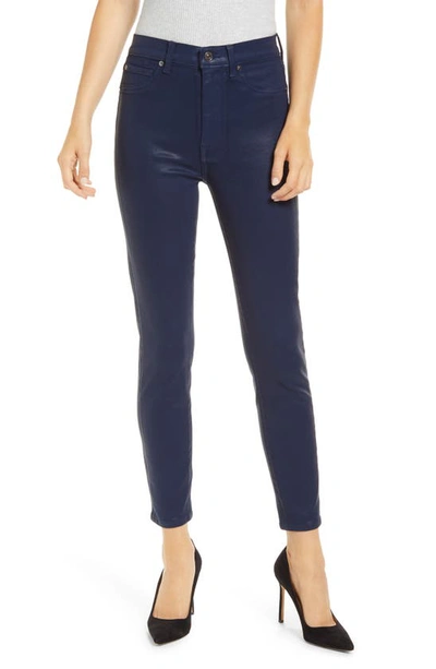 Shop Seven High Waist Coated Ankle Skinny Jeans In Ink