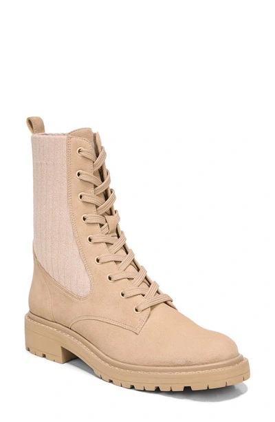 Shop Sam Edelman Lydell Mixed Media Combat Boot In Sesame