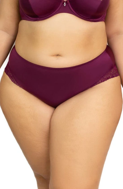 Curvy Couture Women's Plus Size Tulip Lace Hipster Underwear