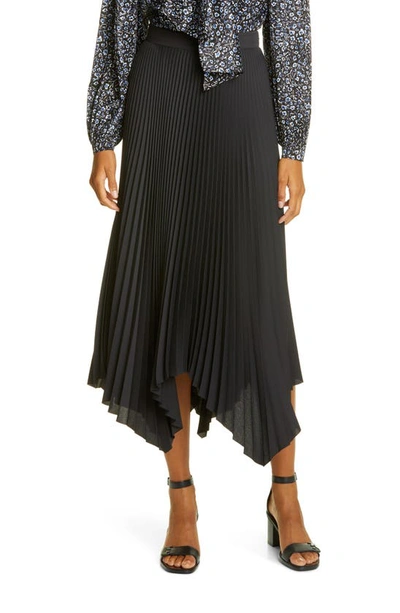 Shop Tory Burch Sunburst Pleat Midi Skirt In Black