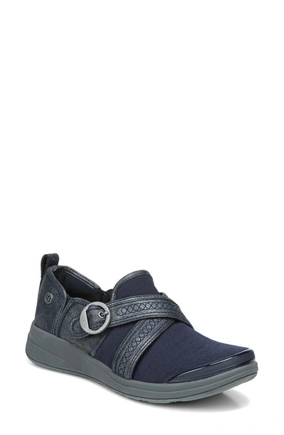 Shop Bzees Indigo Slip-on Sneaker In Navy Blazer Faux Leather