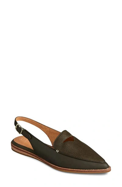 Shop Sperry Saybrook Slingback Mule In Olive Tumbled Leather