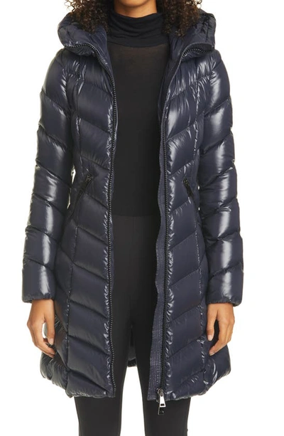 Shop Moncler Marus Water Resistant Down Puffer Coat In 742 Navy