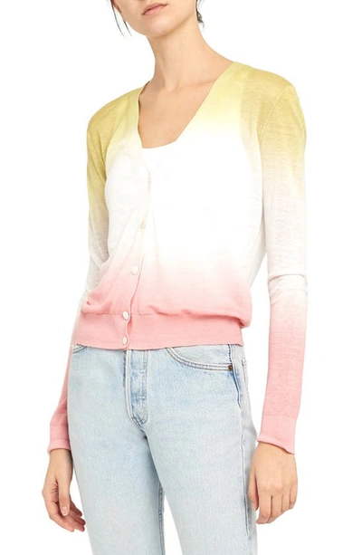 Shop Theory Ombré Cardigan In Pink/ Green