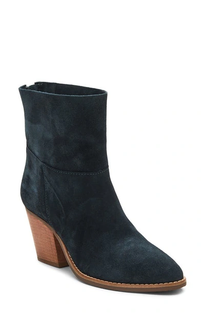 Shop Matisse Western Bootie In Grey Blue Suede