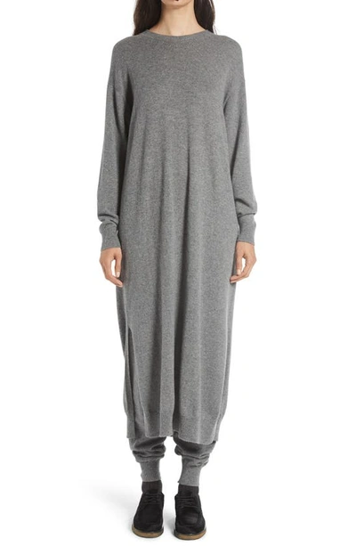 Shop The Row Anibale Long Sleeve Cashmere Maxi Sweater Dress In Dark Grey Melange