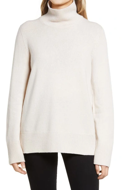 Shop The Row Milina Oversize Funnel Neck Wool & Cashmere Sweater In Beige