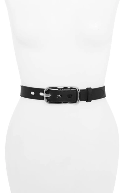 Shop Chloé Drew Leather Belt In Black