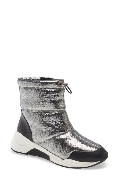 Shop Linea Paolo Gillie Boot In Silver Fabric