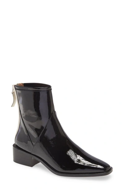 Shop Linea Paolo Velore Colorblock Bootie In Black/ Cream Patent/ Leather