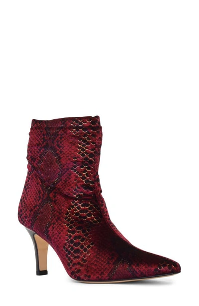 Shop Amalfi By Rangoni Iacopa Snakeskin Print Bootie In Red Fabric